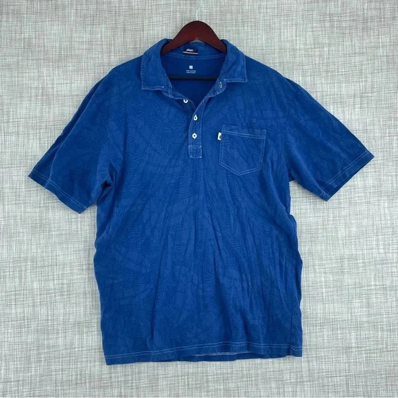 Johnnie-O Mens Size L Shot sleeve polo shirt blue 0266 - Picture 1 of 6
